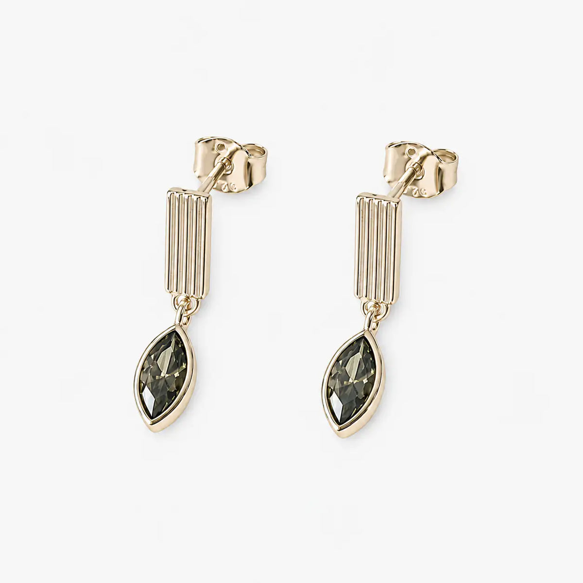 LEAF Ribbed Bar Peridot Drops. – product image
