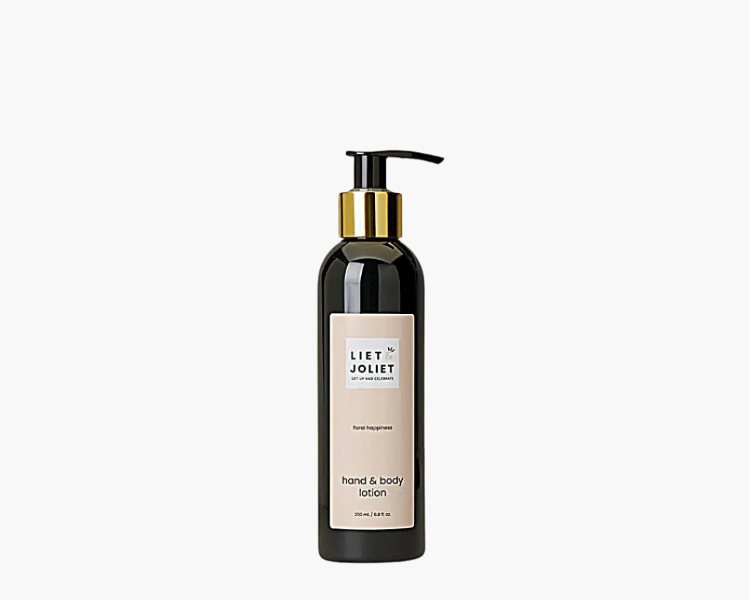 Liet & Joliet Floral Happiness Hand & Body lotion bottle, 200ML, soothing scent.