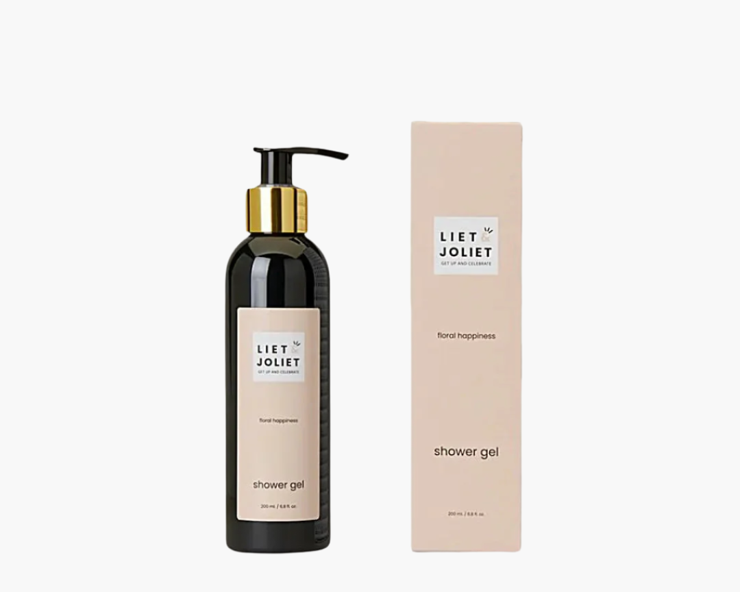 Liet & Joliet Floral Happiness Showergel bottle and packaging.
