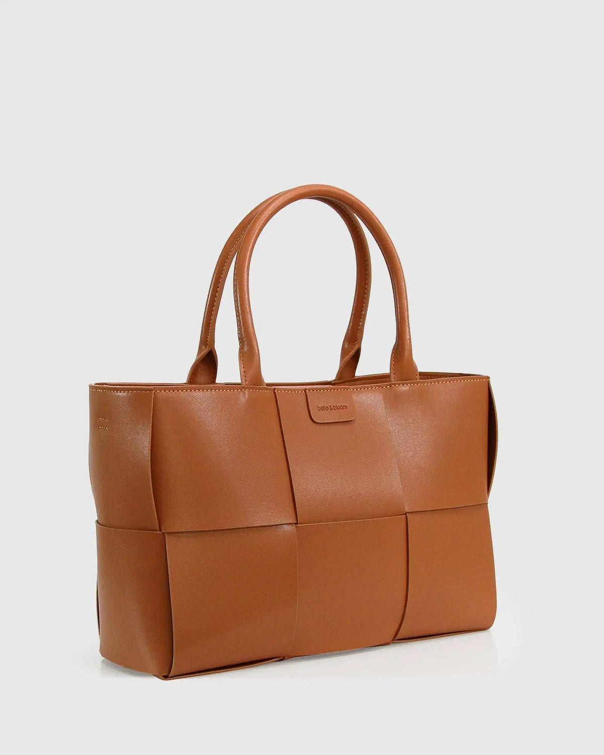 Woven Brown Leather Shopper – alternate product view