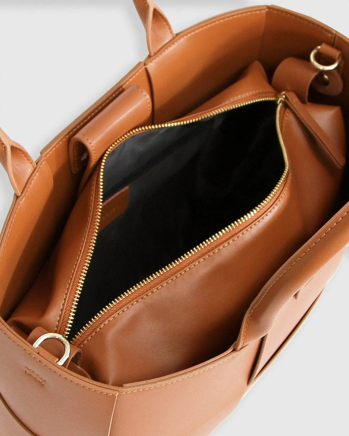 Woven Brown Leather Shopper – alternate product view 7
