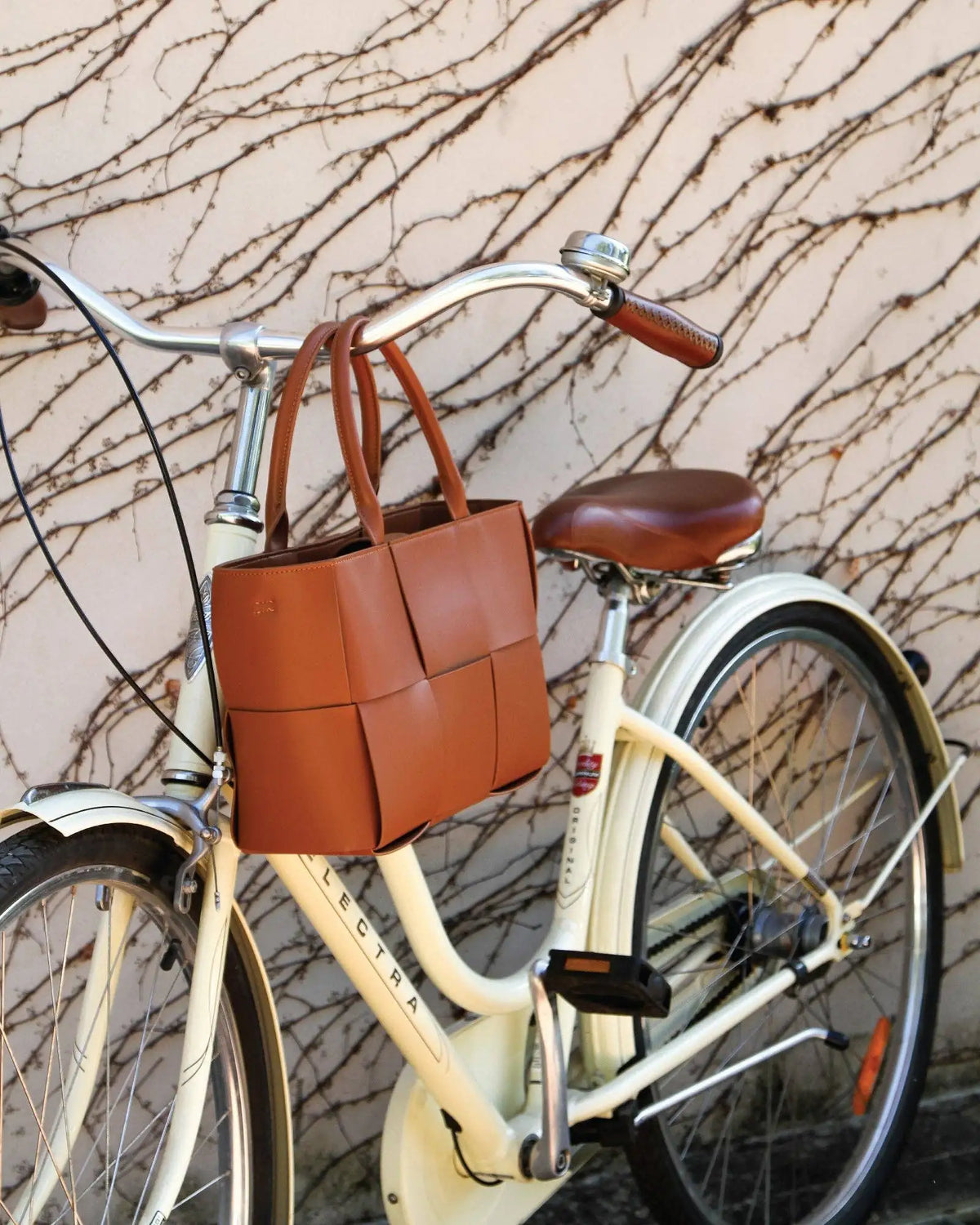 Woven Brown Leather Shopper – alternate product view 8