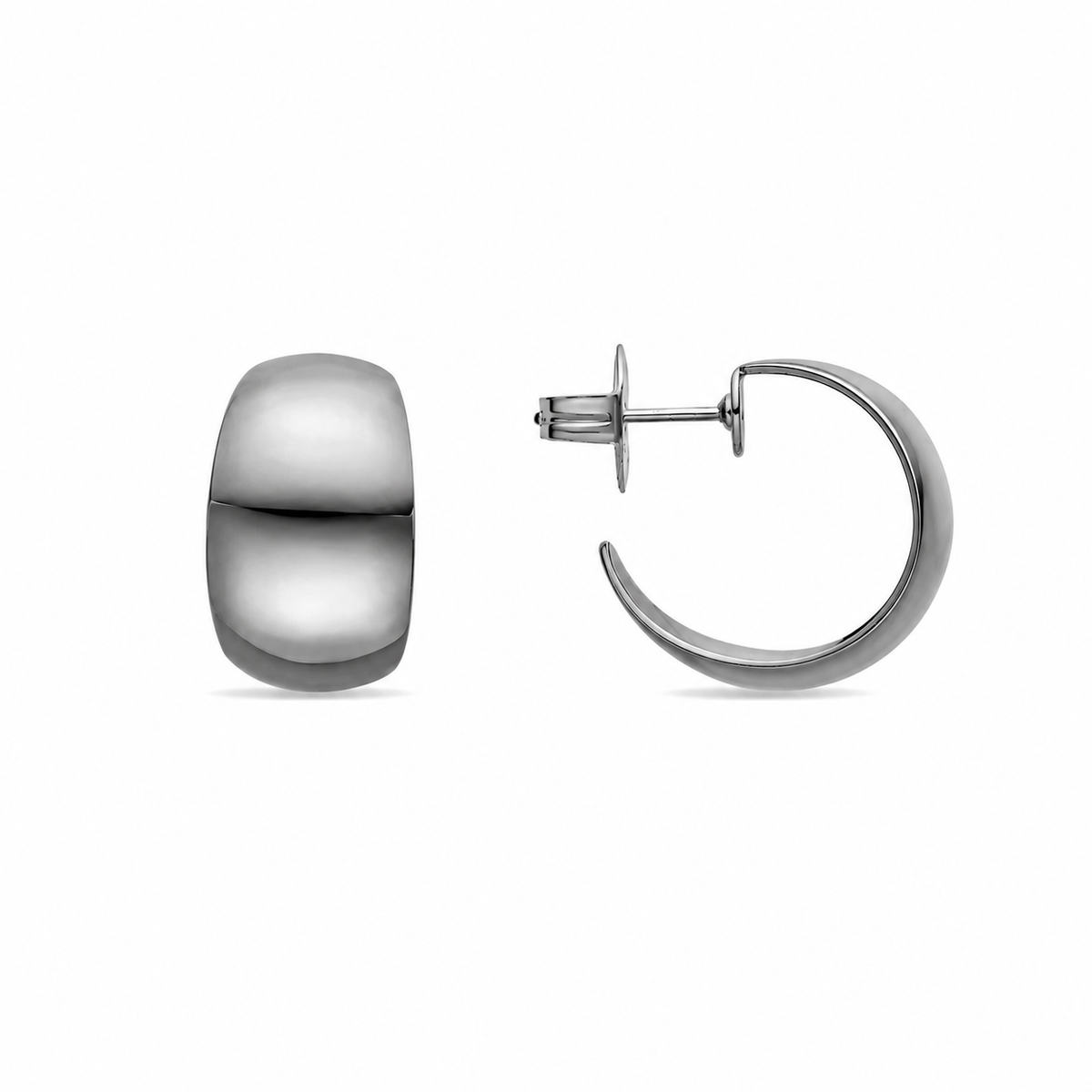 LuxbyLux Hellax earrings with a refined rhodium finish and elegant silver-tone design
