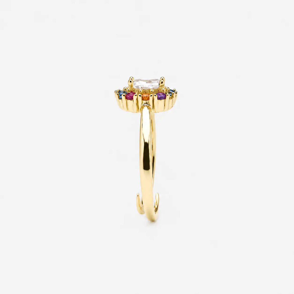 LievKaart Luxenter Mezay Ring – 925 Sterling Silver Ring with Multicolor Zirconia