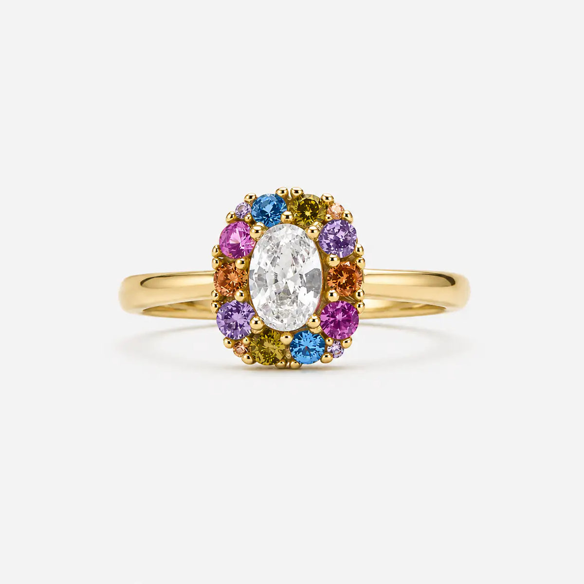 LievKaart Luxenter Mezay Ring – 925 Sterling Silver Ring with Multicolor Zirconia