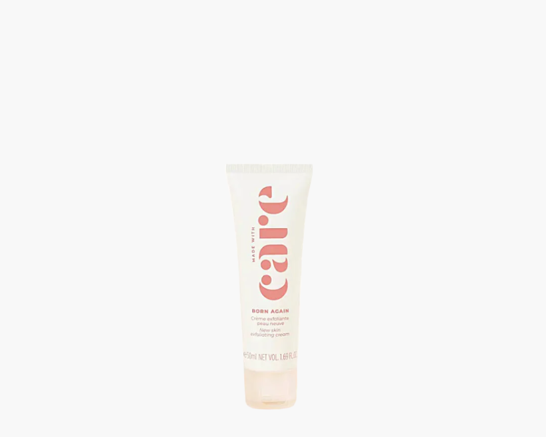 Made with Care Exfoliating Cream, 50ml tube for smoother skin.