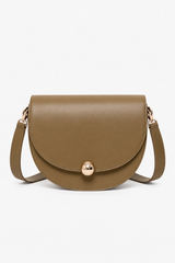 Maradji Noa Bronze Leather Baguette Bag, handmade crescent shoulder bag in bronze leather