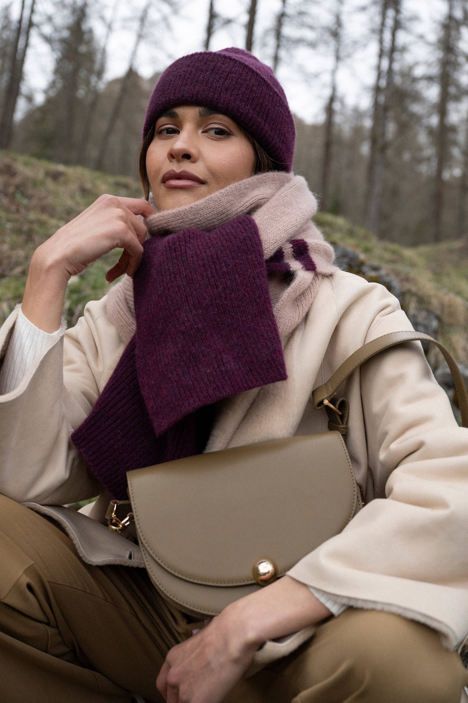 Maradji Noa Bronze Leather Baguette Bag with handmade craftsmanship, curved silhouette and premium leather