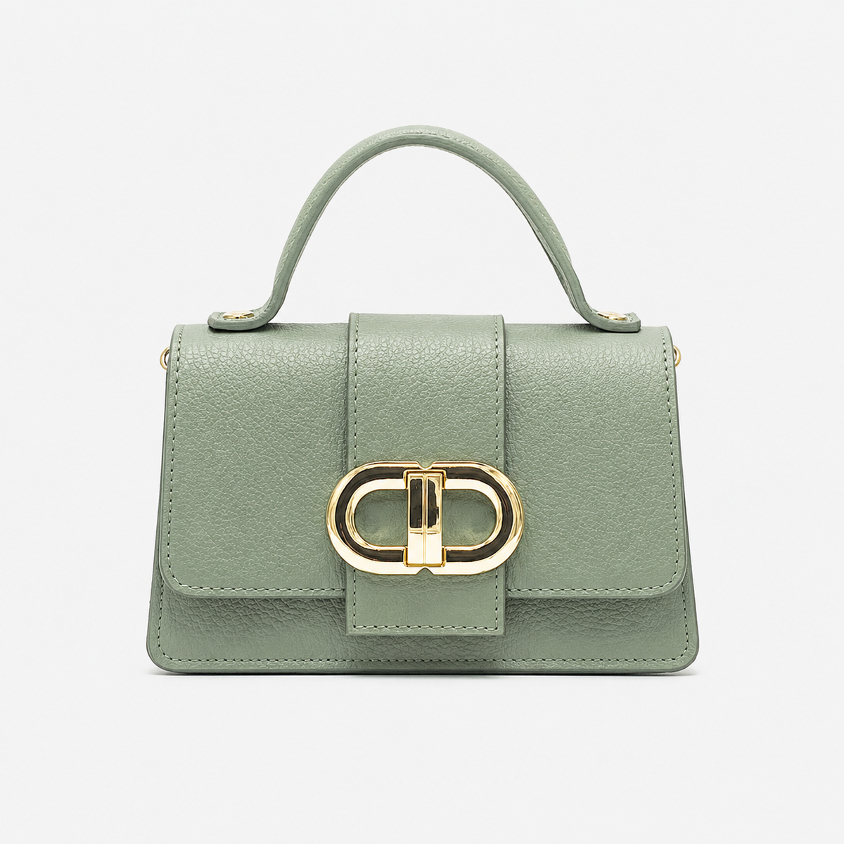 Mini green leather shoulder bag for women featuring a sleek and versatile design for everyday styling