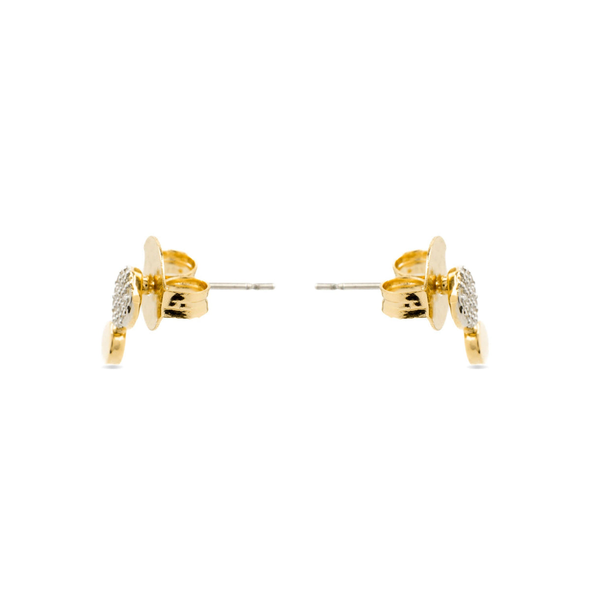Minimalist Gudpe pearl earrings featuring a delicate gold-tone finish and classic pearl-style design