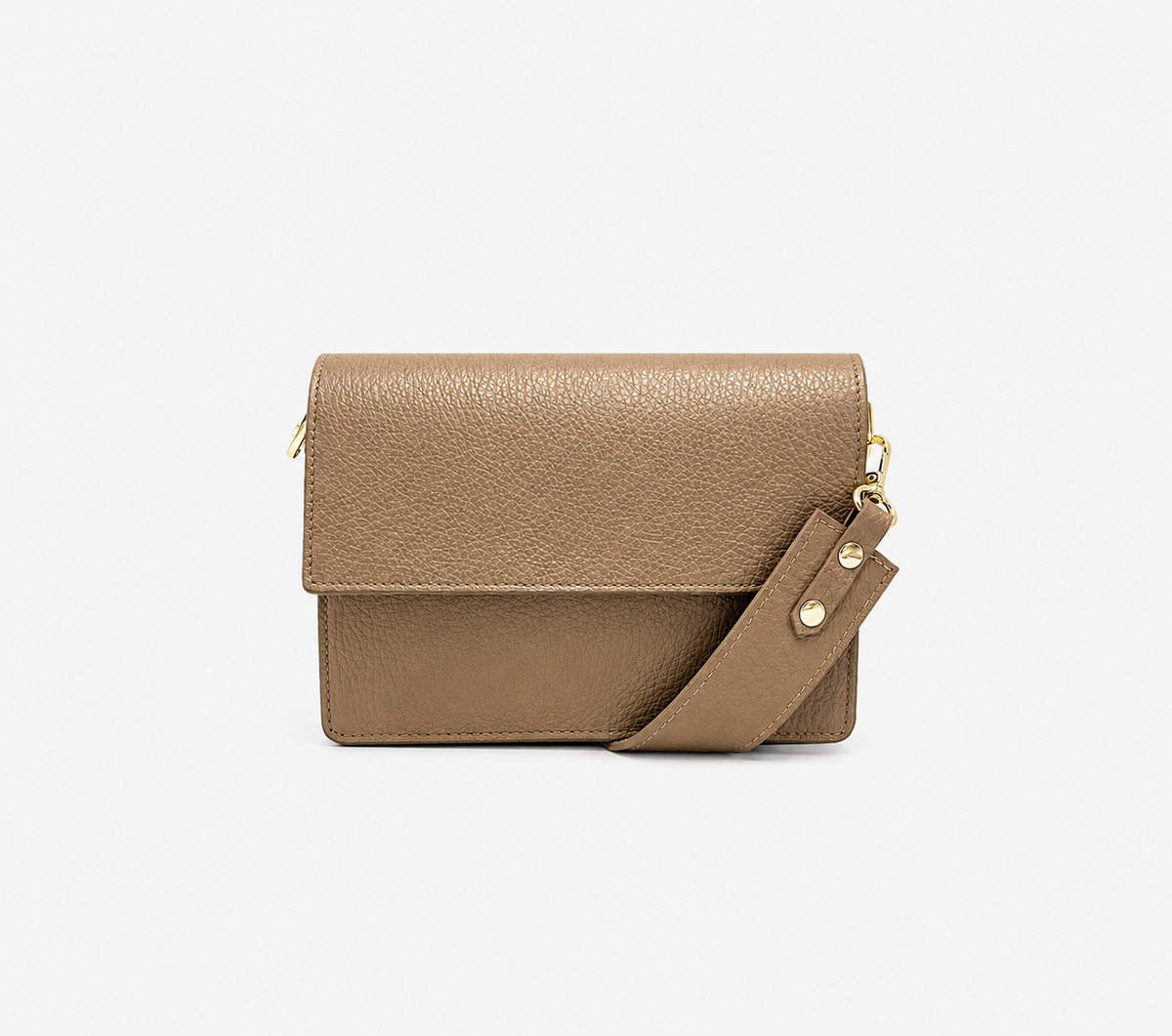 Minimalist taupe shoulder bag with an elegant design for stylish everyday wear