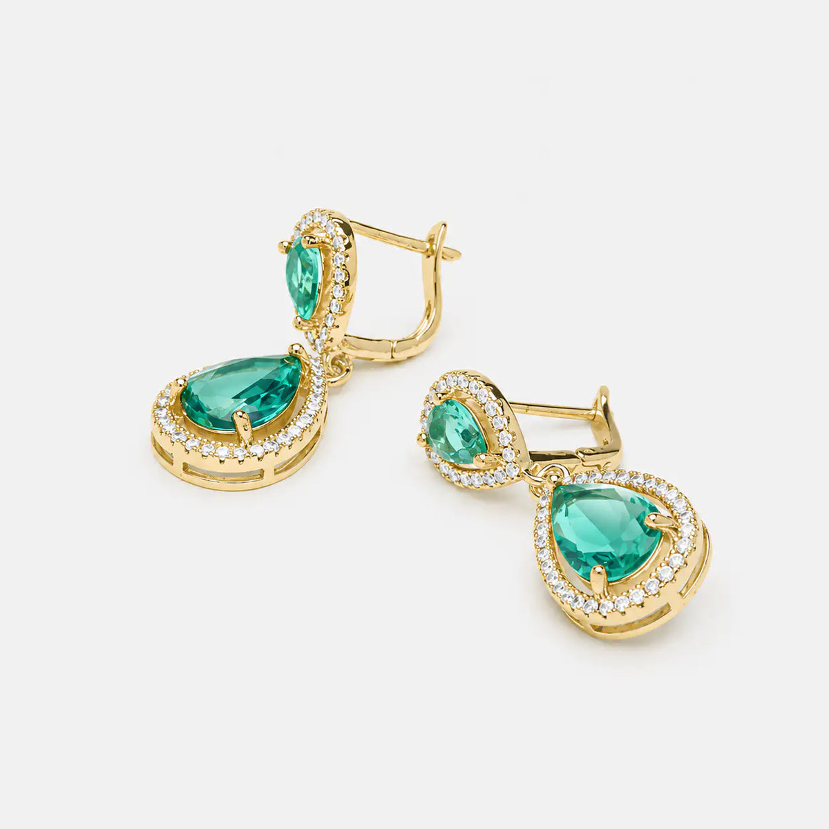 LievKaart Misim Earrings – Hydrothermal Paraíba Green Quartz with 18K Gold Finish