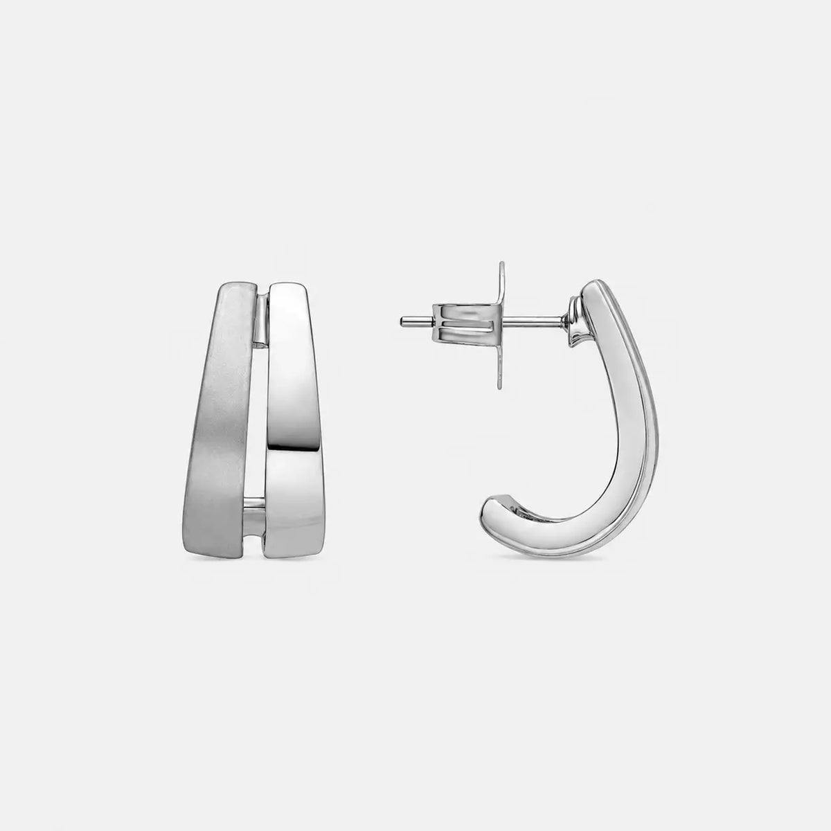 LievKaart Oirfan Earrings – Silver-Tone Rhodium-Plated Statement Earrings