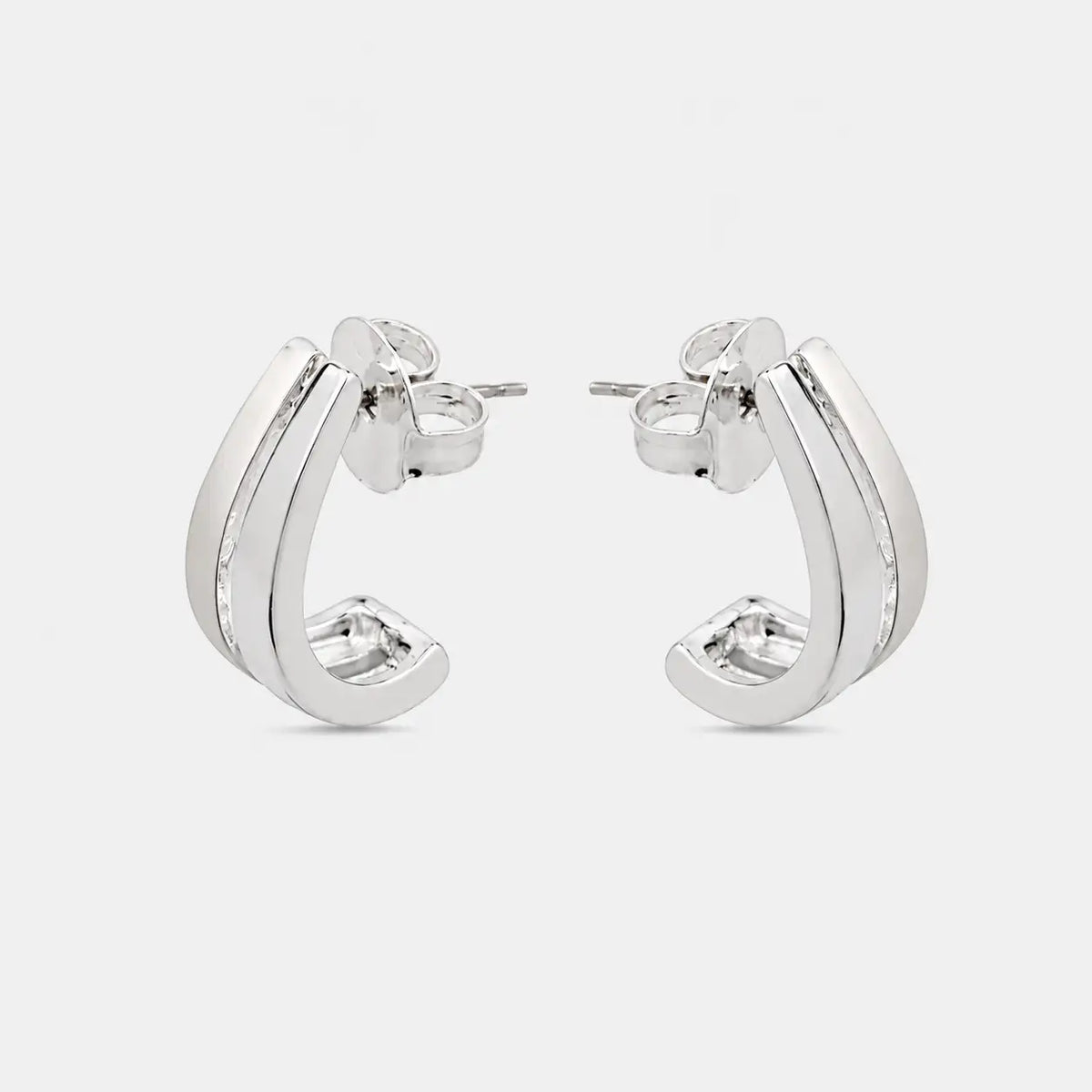LievKaart Oirfan Earrings – Silver-Tone Rhodium-Plated Statement Earrings