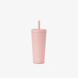 Pink tumbler IZY with a straw 