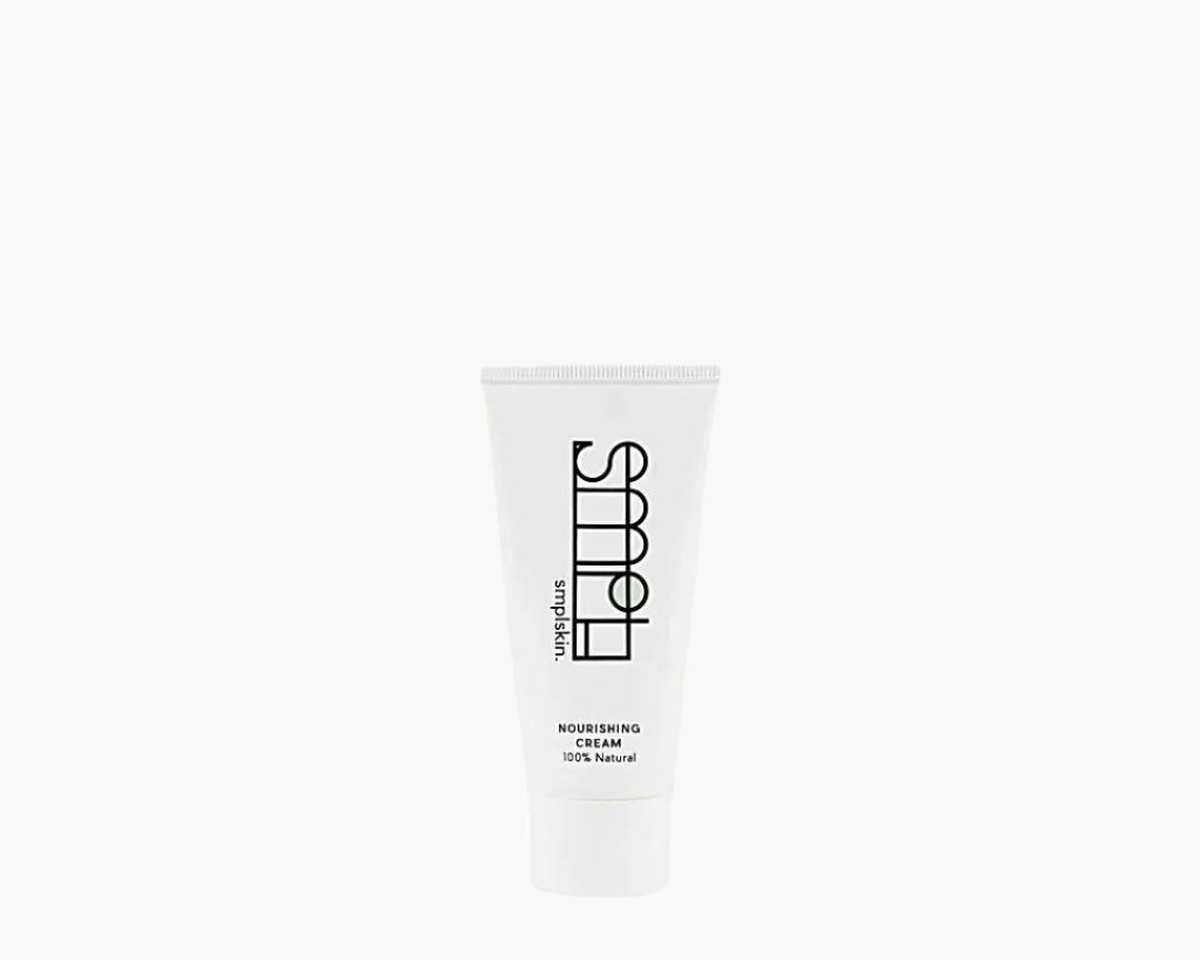 SMPL Nourishing Day and Night Cream tube, 100% natural and vegan, suitable for sensitive skin.