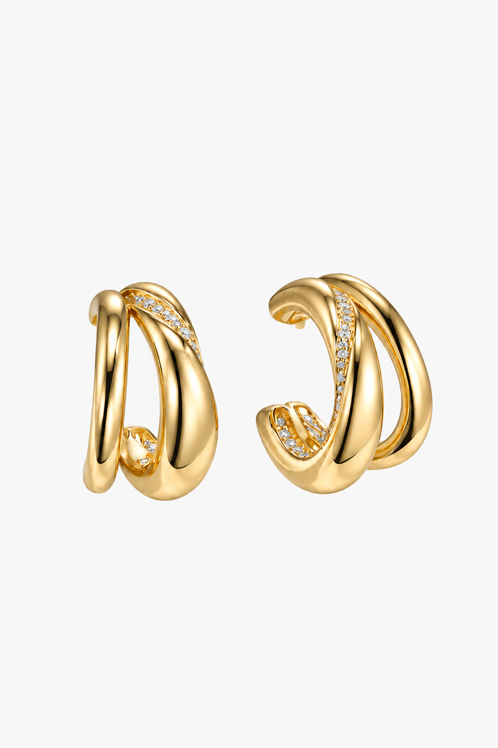 Saifa gold stainless steel earrings with an elegant gold-tone finish for stylish everyday jewellery
