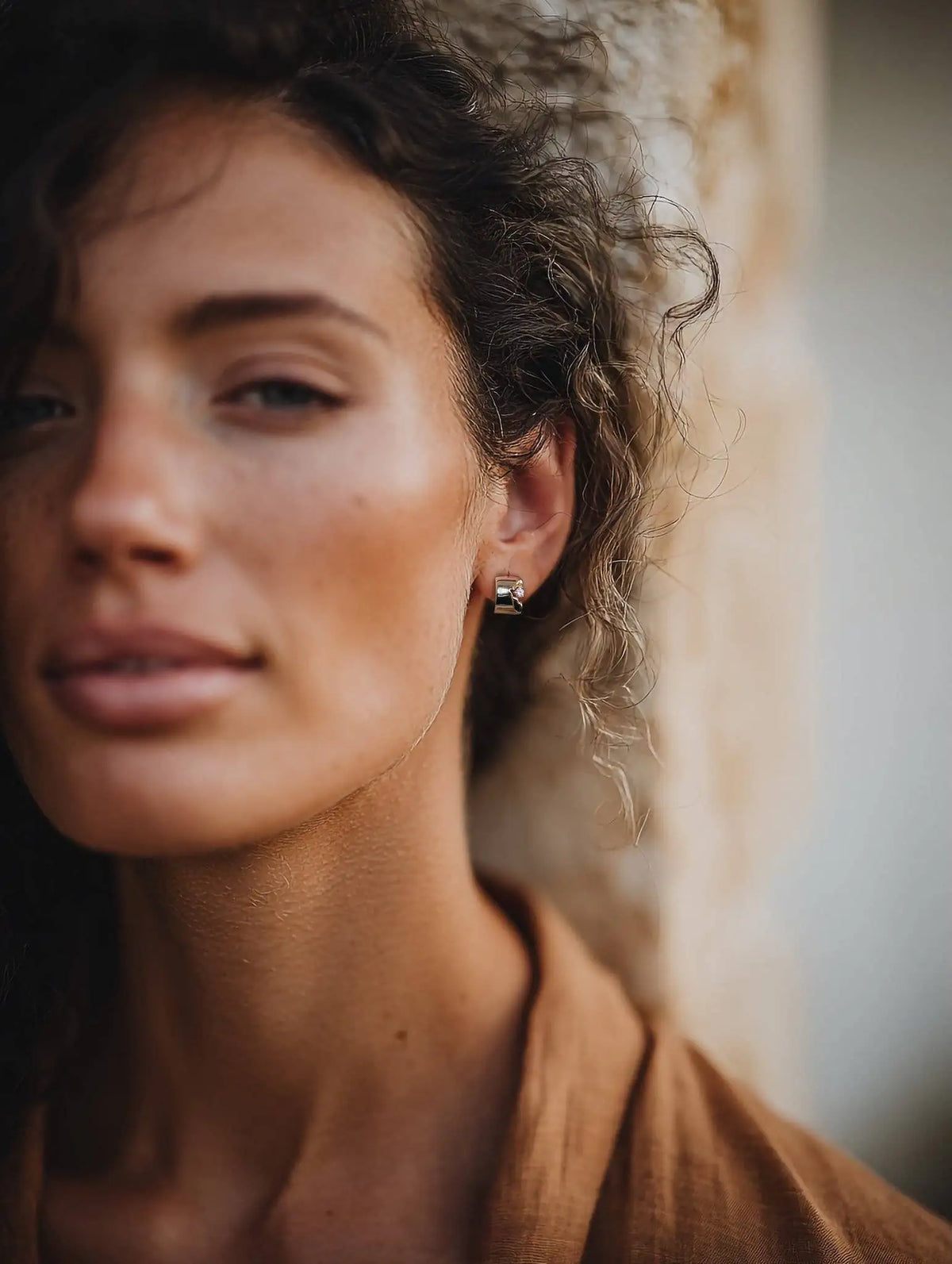Golden Petal Hoops – product detail view