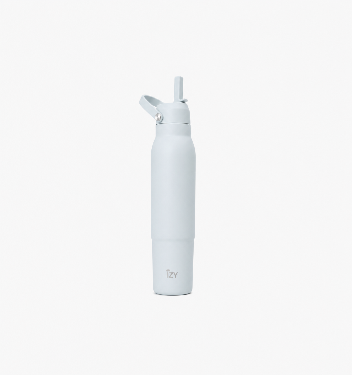 Soft Blue water bottle with straw