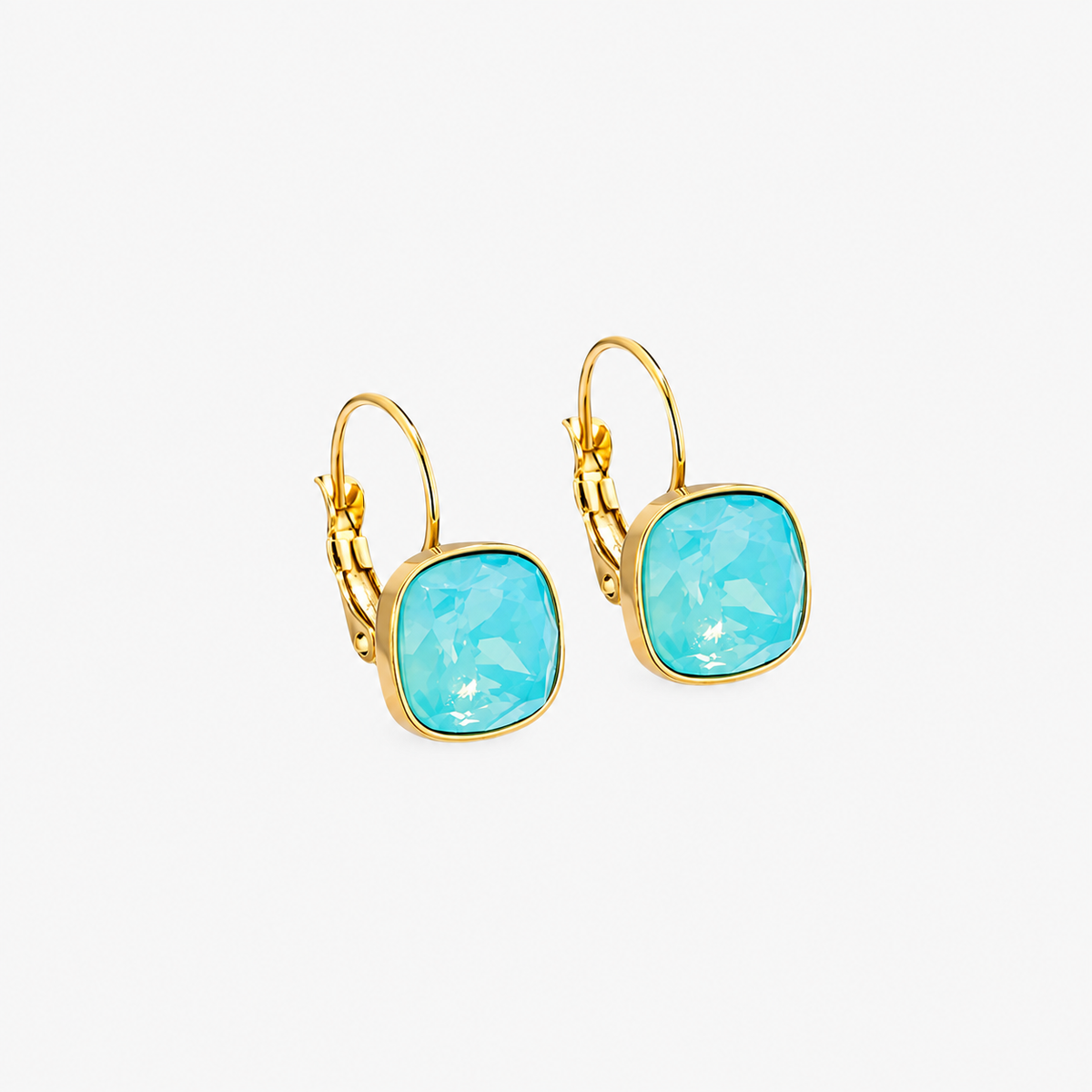  Stainless steel turquoise earrings with a water-resistant gold-tone finish and elegant everyday design