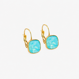  Stainless steel turquoise earrings with a water-resistant gold-tone finish and elegant everyday design