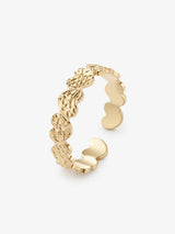 Textured stainless steel ring with a modern statement design and refined textured finish for everyday wear
