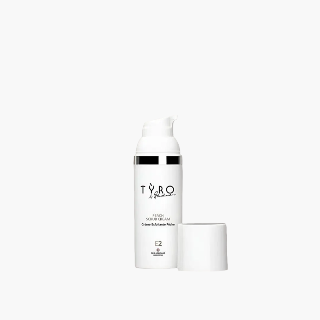 Tyro Peach Scrub Cream 50ml with peach extract, allantoin, chamomile.