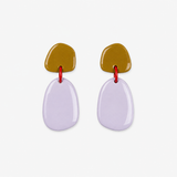 Vormen handmade mustard and blue earrings made from lightweight polymer clay with a unique modern design