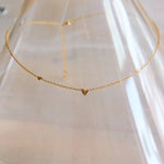 Bazou Stainless steel fine necklace with 3 mini hearts - gold BAZOU