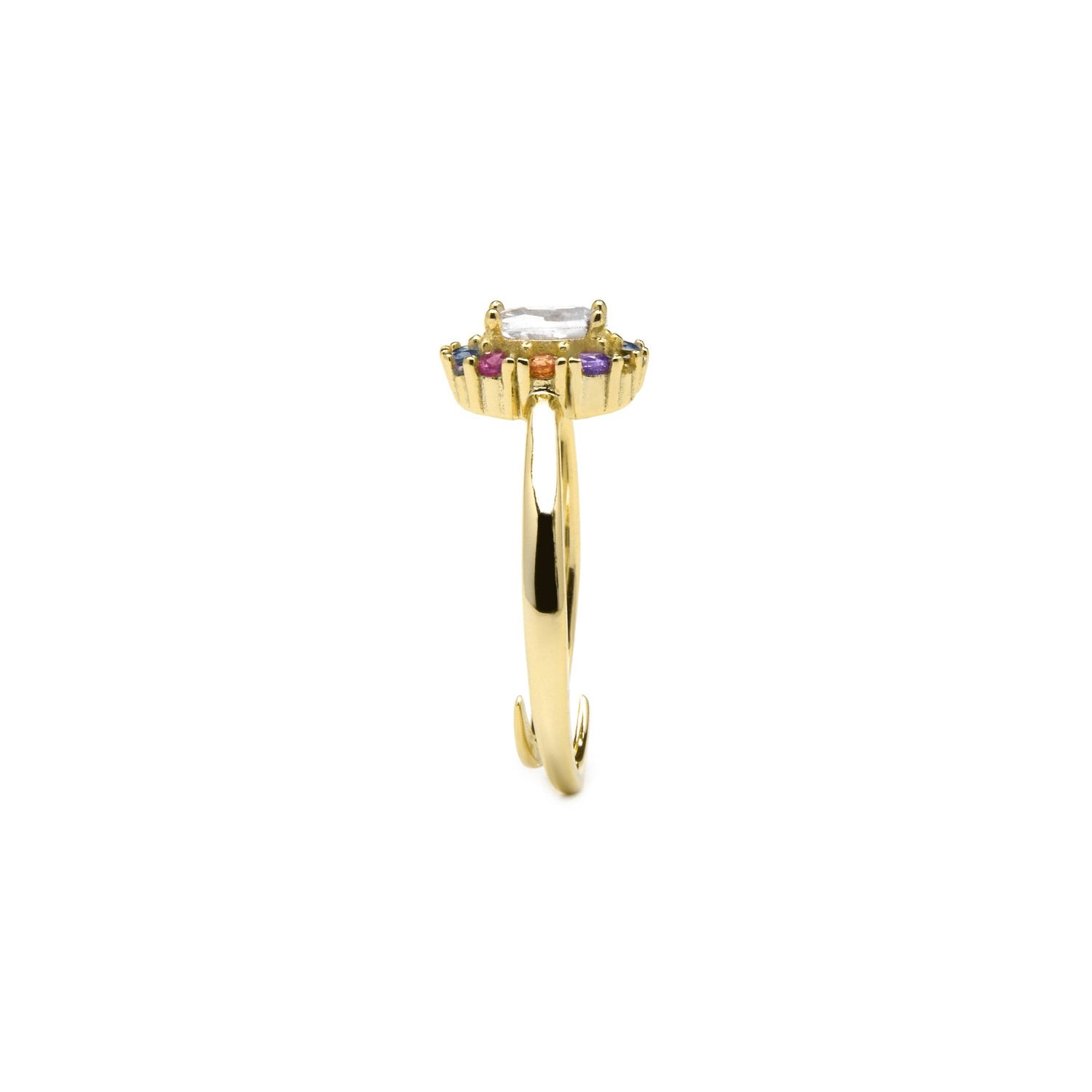 Luxenter Mezay Ring Sterling Zilver 925: ZILVER 925 / Verstelbaar / VEELKLEURIG