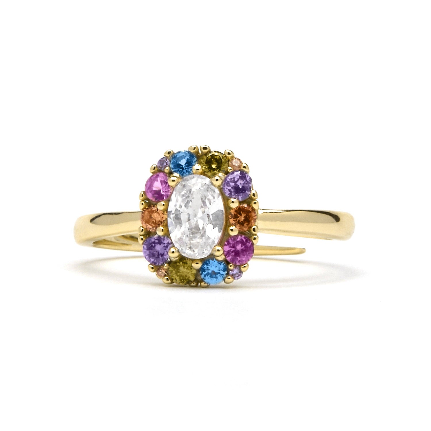 Luxenter Mezay Ring Sterling Zilver 925: ZILVER 925 / Verstelbaar / VEELKLEURIG