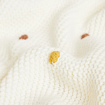 Annie & Charles DOTS Blanket made of cotton, 100x70 cm, close-up of texture and dots.