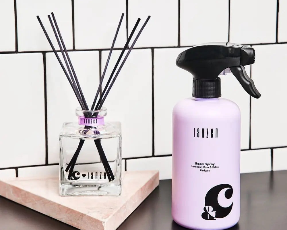 Janzen Room Spray Lavender Rose 500ML on tile background