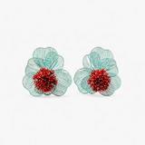 Red Coralina earrings, 2 in 1