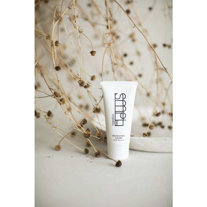 SMPL Nourishing Day and Night Cream tube, 100% natural and vegan, suitable for sensitive skin.