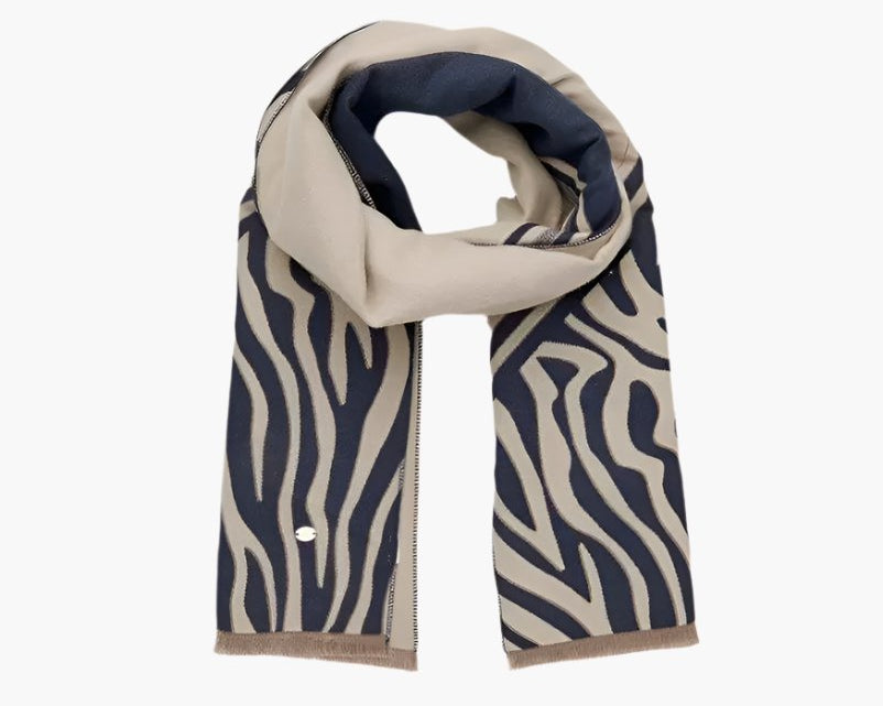 Liet & Joliet Scarf Monica, polyester-viscose blend, zebra pattern.